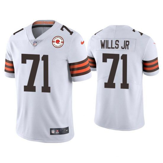Men Cleveland Browns 71 Jedrick Wills Jr Nike White 75th Anniversary Limited NFL Jersey